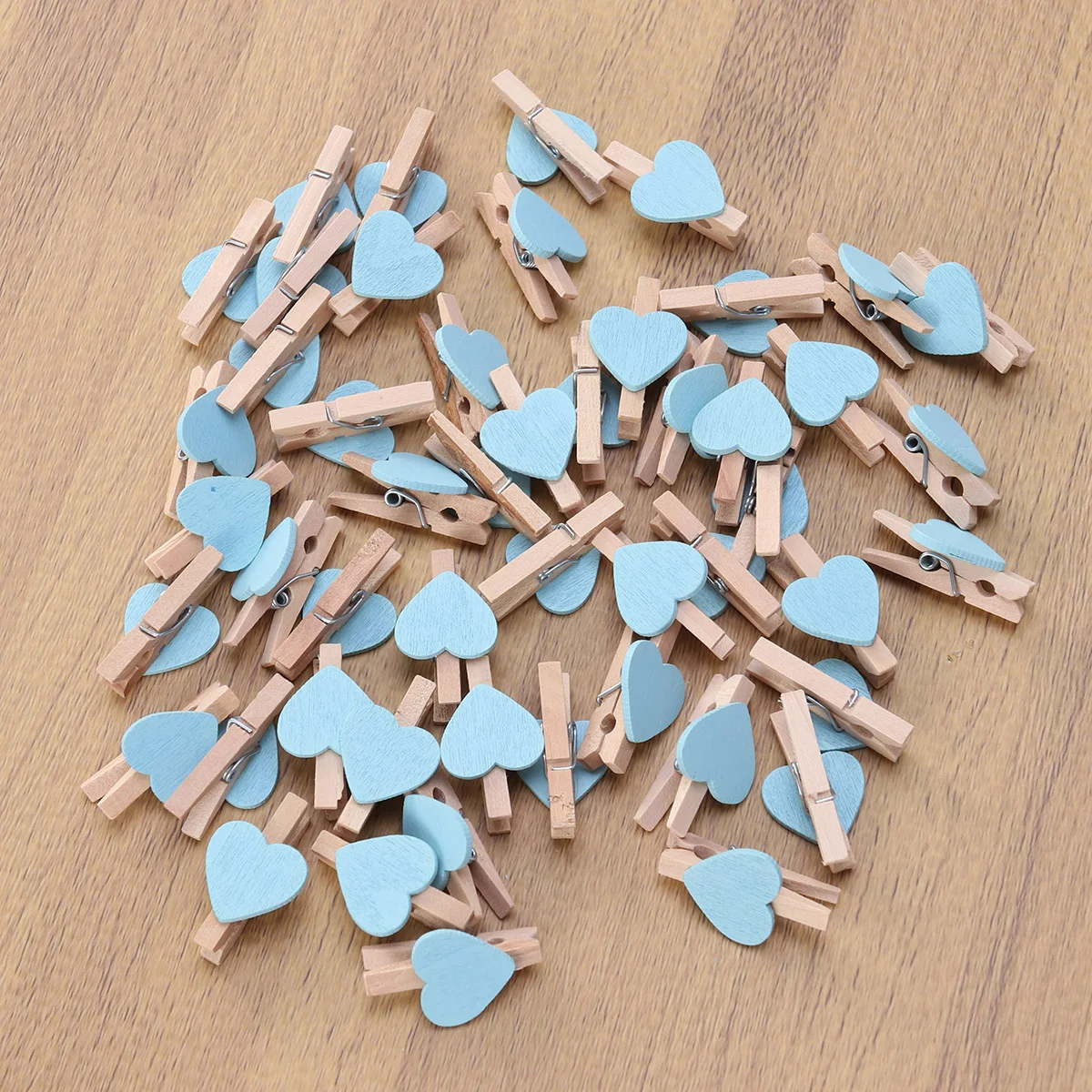 

Wooden Heart Clothespins 50Pcs Craft Wooden Heart Clips Wooden Photo Clothes