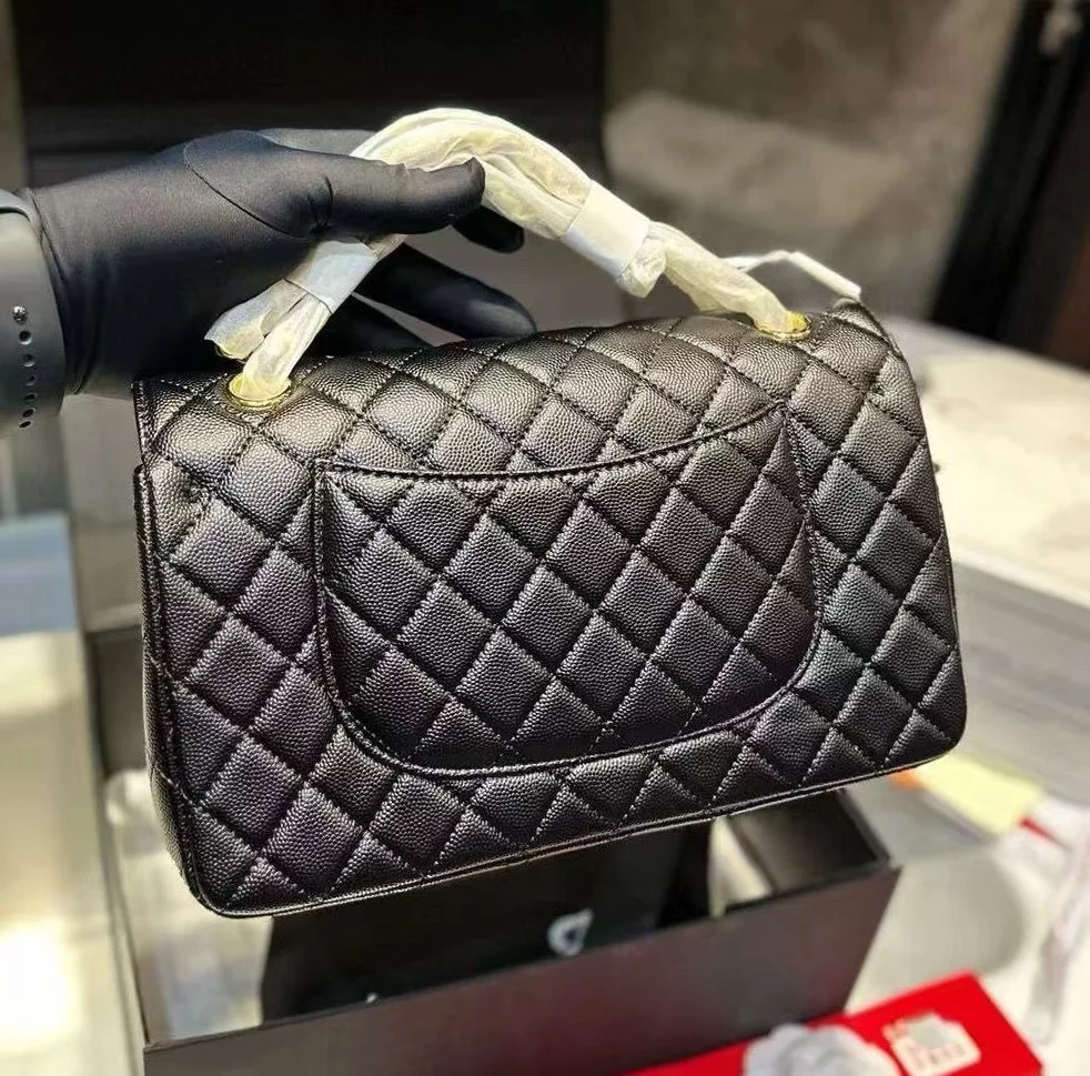 

Luxury women's bag, caviar, cowhide, women's crossbody bag, genuine leather diamond grid bag, single shoulder chain bag