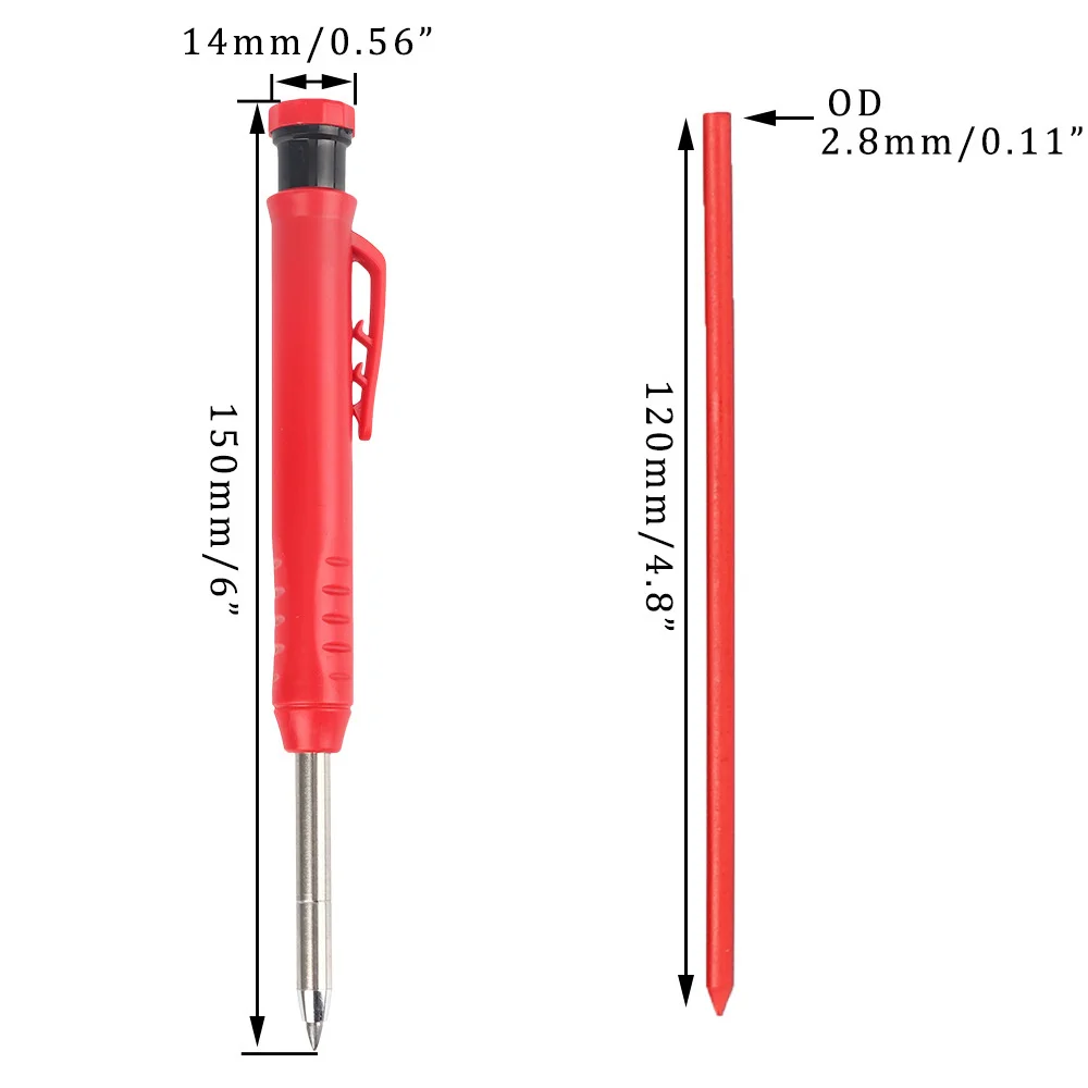 

Твердый плотничный набор карандашей с 6 заправляемыми выводами, встроенная точилка для глубоких отверстий, механический карандаш, маркировка деревообработки