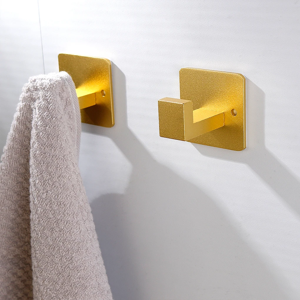 

2 Pieces Robe Bathrobe Hook Wall-mounted Kitchen Closet Bathroom Washroom Hangers Clothes Handbag Hanging Holder Bracket Black