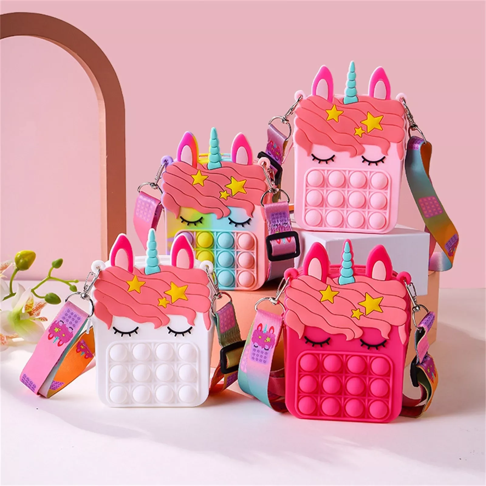 

Popper Sensory Popet Silicone Push Bubble Stationery Popo It Storage Bag Popite Poppit Antistress Coin Purse Squeeze Toy