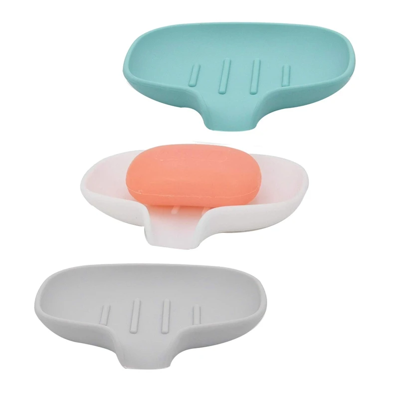 

Silicone Soap Dish Bathroom Soap Rack, Self Draining Soap Tray Home Silicone Soap Dish
