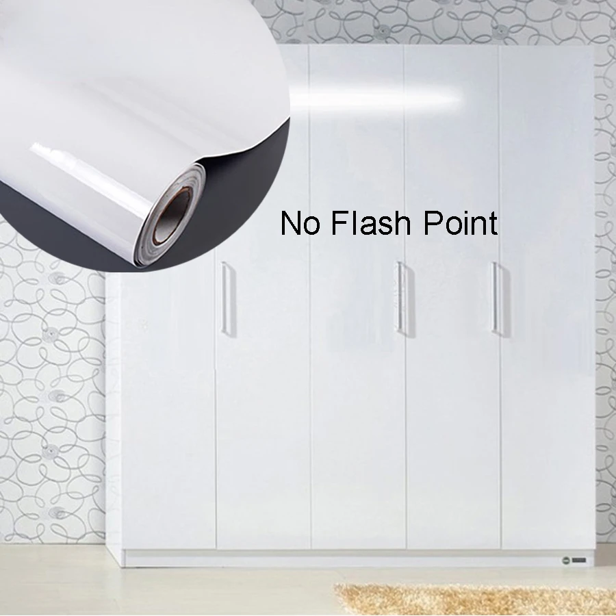 

High Glossy White DIY Decorative Film Matte Self-Adhesive Wallpaper Kitchen Cabinet Old Furniture Renovation Waterproof Stickers