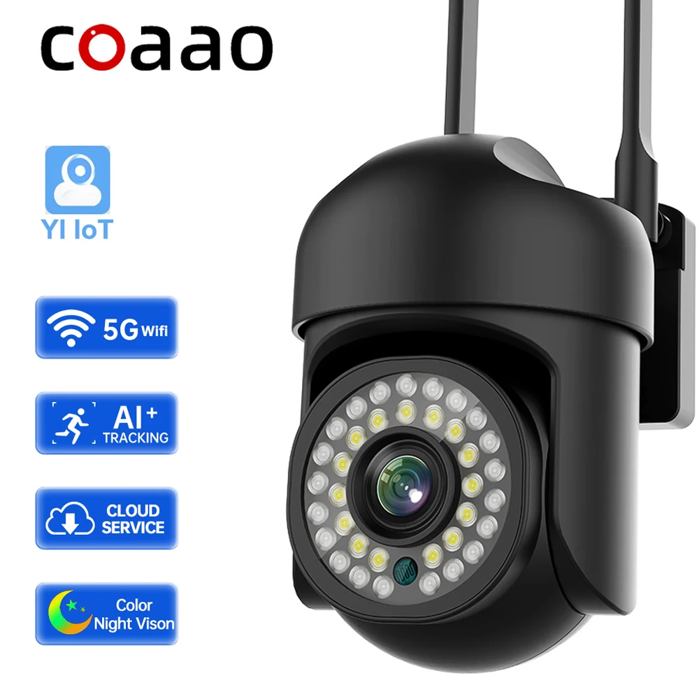 

YI IoT 1080P Outdoor Camera WiFi 5Ghz 2.4Ghz CCTV AI Human Tracking Security Video Surveillance PTZ Camera Color Night Vision