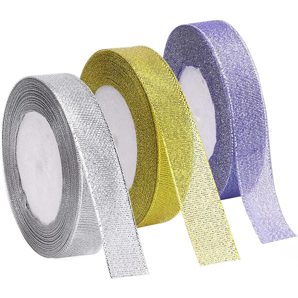

Decorative Ribbons 1 Roll 2-2.5cm Glitter Portable Decorative Satin Ribbon For Diy Gift Wrapping Handcraft And Creativity