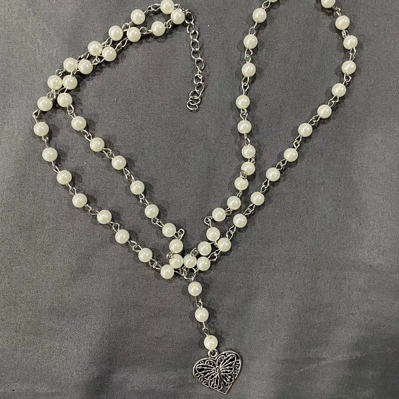 

Женское ожерелье с подвеской в виде бабочки и сердца