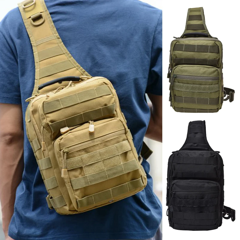 

Outdoor Travel Shoulder Bag Men Tactical Military Backpack Nylon Sports Large Capacity Hiking Camping Fishing Army Chest Bag