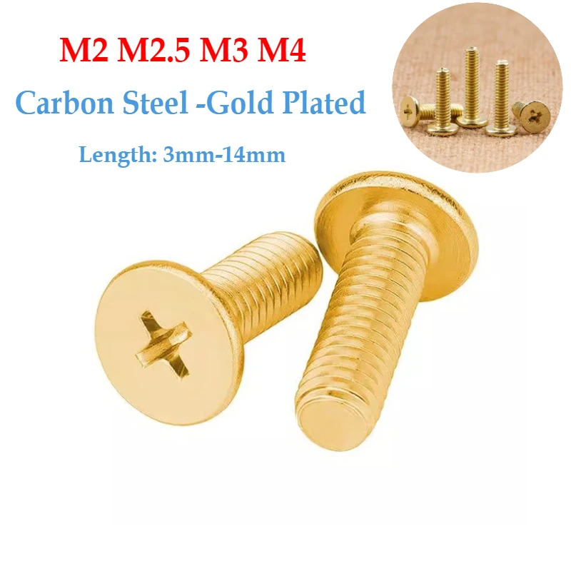 

Золотые винты из углеродистой стали M2 M2.5 M3 M4 3мм-14мм