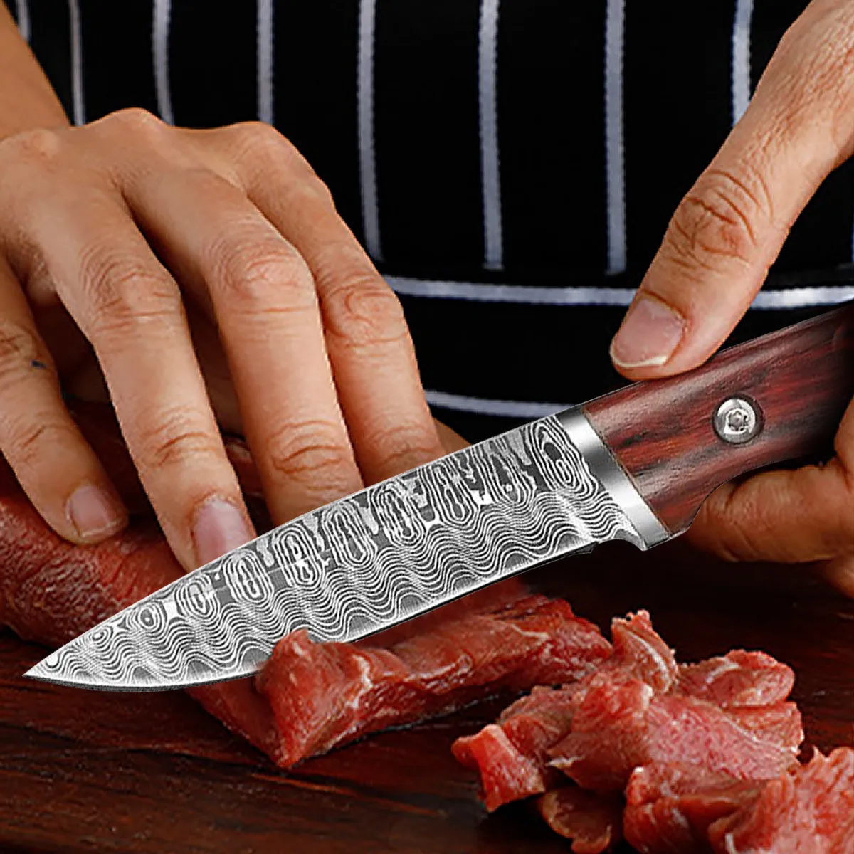 Кухонный нож с имитацией Дамасского узора шеф-повар мясной Кливер барбекю
