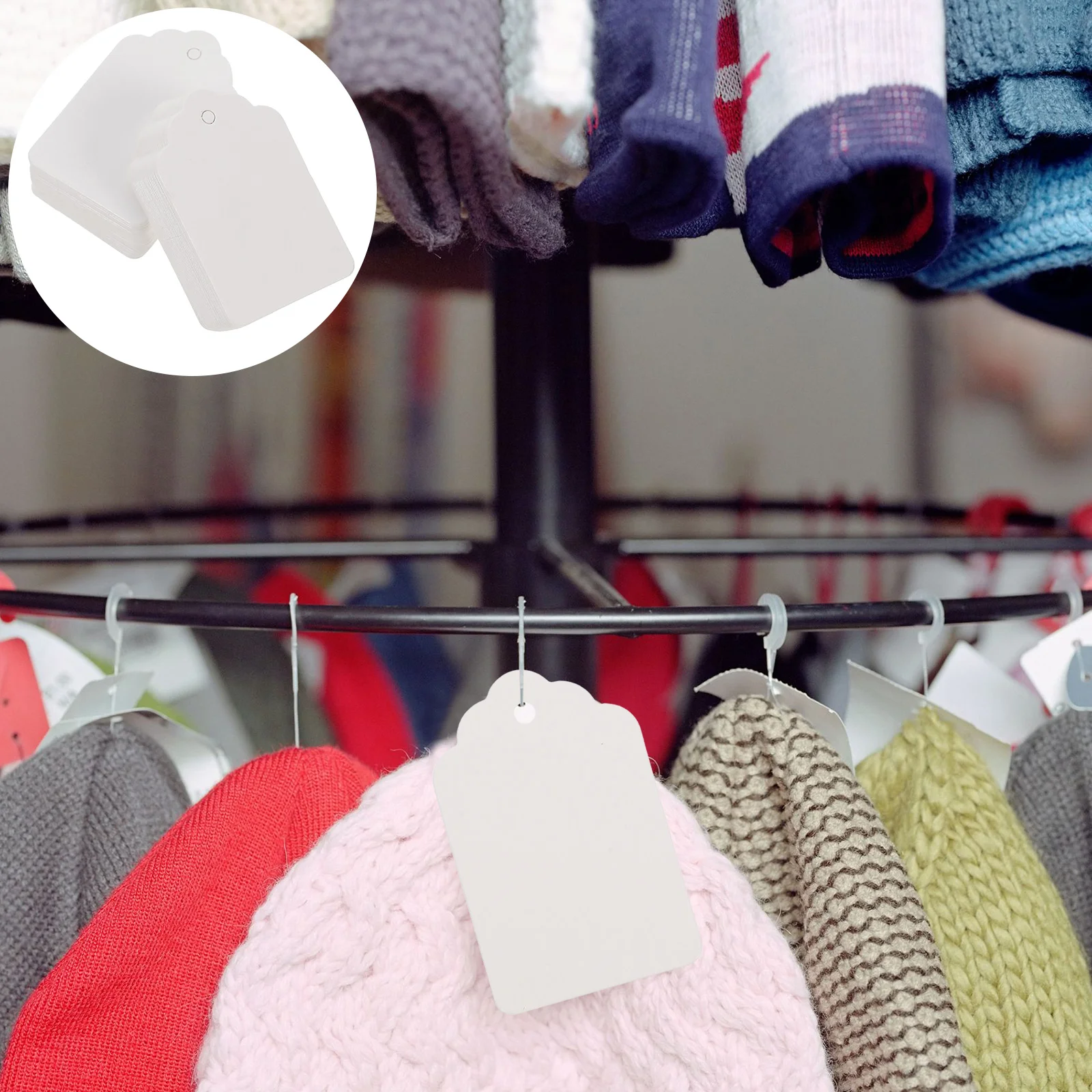 

1000 Pcs Price Tag Blank Labels Display Hanging Tags Clothing Hat Practical Goods Paper Clothes