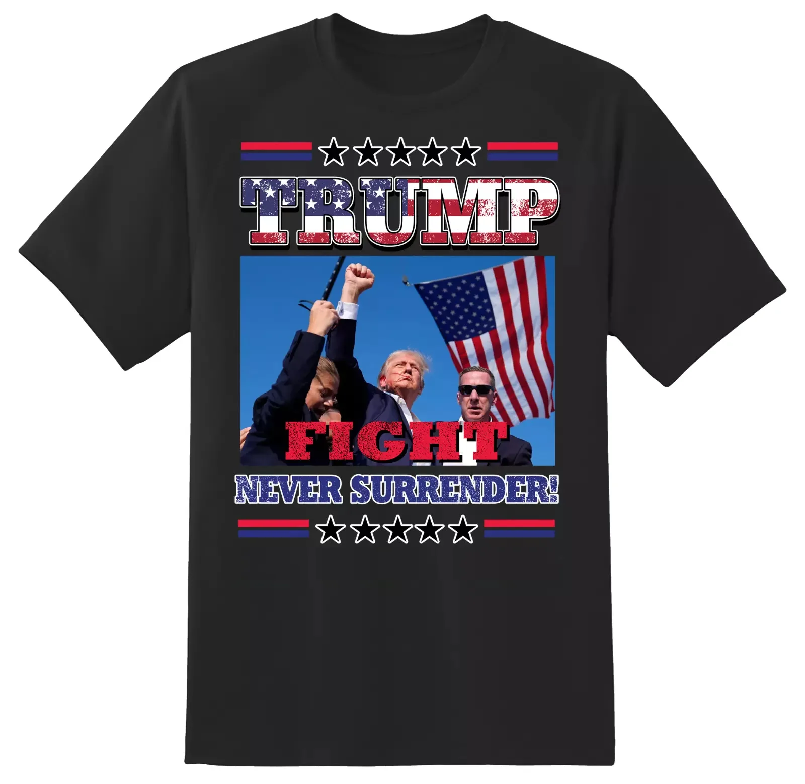 President Donald Trump Rally Shooting Shirt USA 2024 MAGA Fist Pump Fight