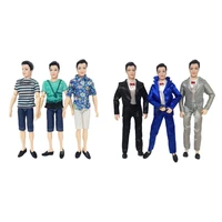 5 sets fashion casual wear doll clothes tops t shirt jacket pants outfits accessories for barbie boy friend ken dolls cloth toys
