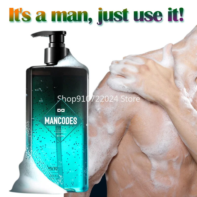 400ml Natural Mites Shower Gel for Man Bath Bottle Moisturizing Oil Control Soothing Body Wash Skin Care For Man as Gift