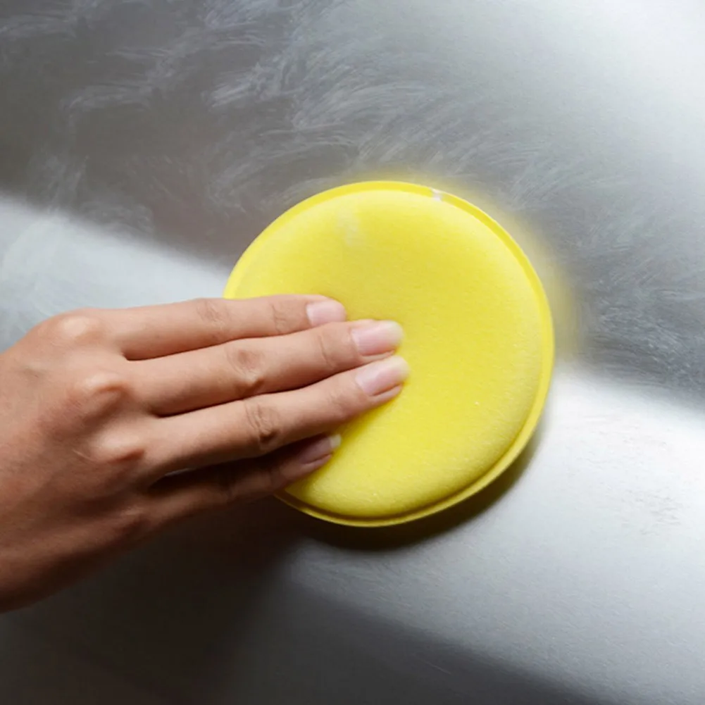 

10Pcs 100*6mm Waxing Sponge Yellow High Density Car Waxing Polish Foam Sponge Detailing Applicator Pad