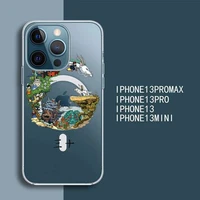 studio ghibli spirited away anime totoro phone case transparent magsafe magnetic magnet for iphone 13 12 11 pro max mini