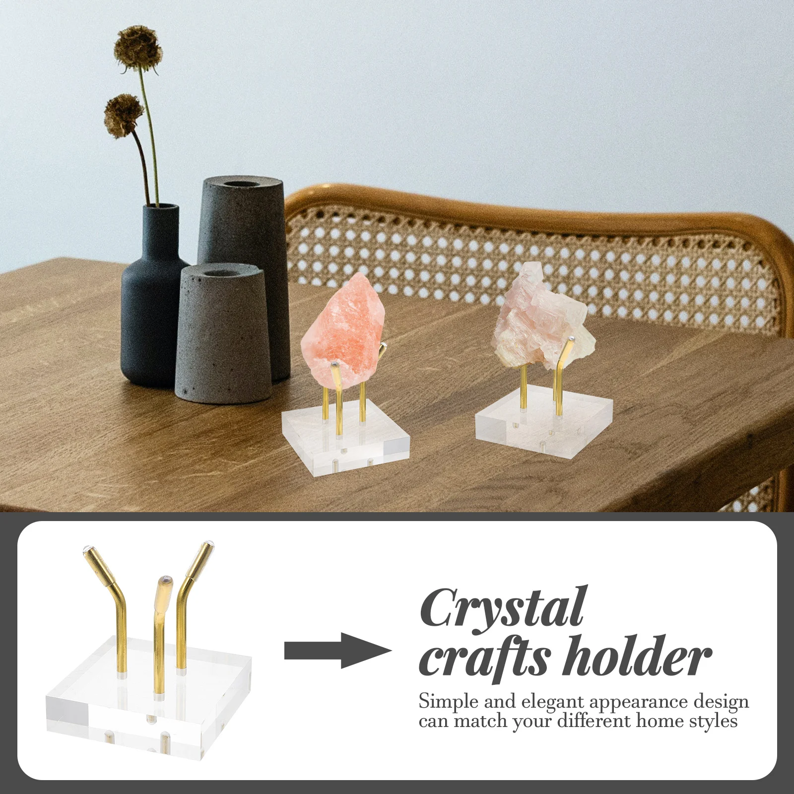 

Stand Crystal Display Holder Stands Sphere Easel Storage Ore Arm Metal Mineral Acrylic Rack Home Geode Holdersgeodes Mini Agate