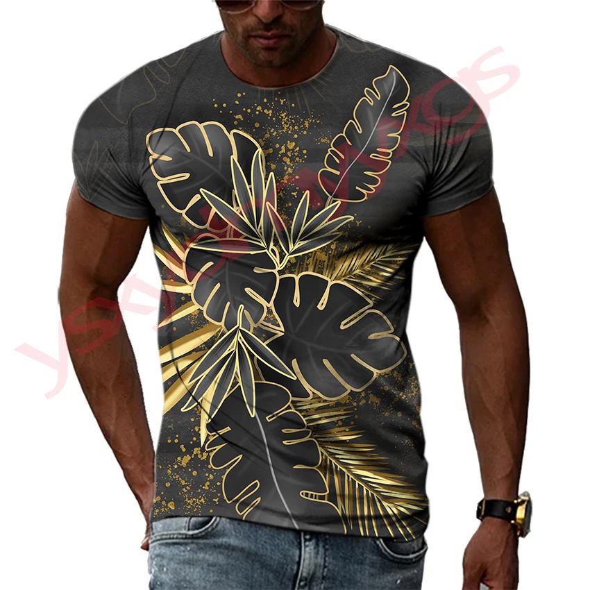 

Tropical Rainforest Pattern Trend Flamingos Men's And Women's T-Shirts 3D Print Pattern Hip Hop Round Neck Tees Short Sleeve Top