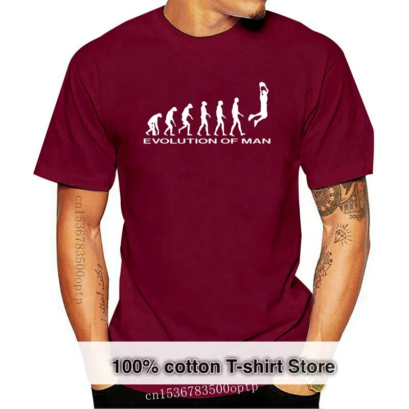 

2019 Men Hip Hop Fashion Casual Tee Shirt for Men T-Shirt Homme Evolution of Man.. Basket Ball Sporter Custom Made T Shirts
