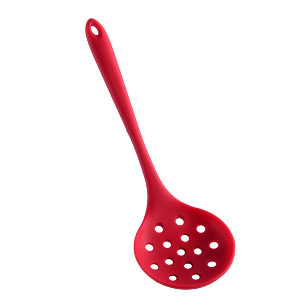 

Silicone Slotted Spoon Non Stick Long Handle Slotted Scoop Kitchen Skimmer Spoon