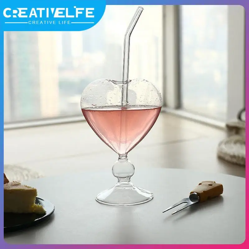 

Glass Vase Glass Cup South Korea's Beverage Love Cup Creative Transparent Drinking Cup Female Lovely Ins-style Portable 180ml