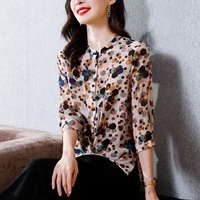 2022 summer new style women chiffon luxury casual shirts polka dot design formal blouse and tops