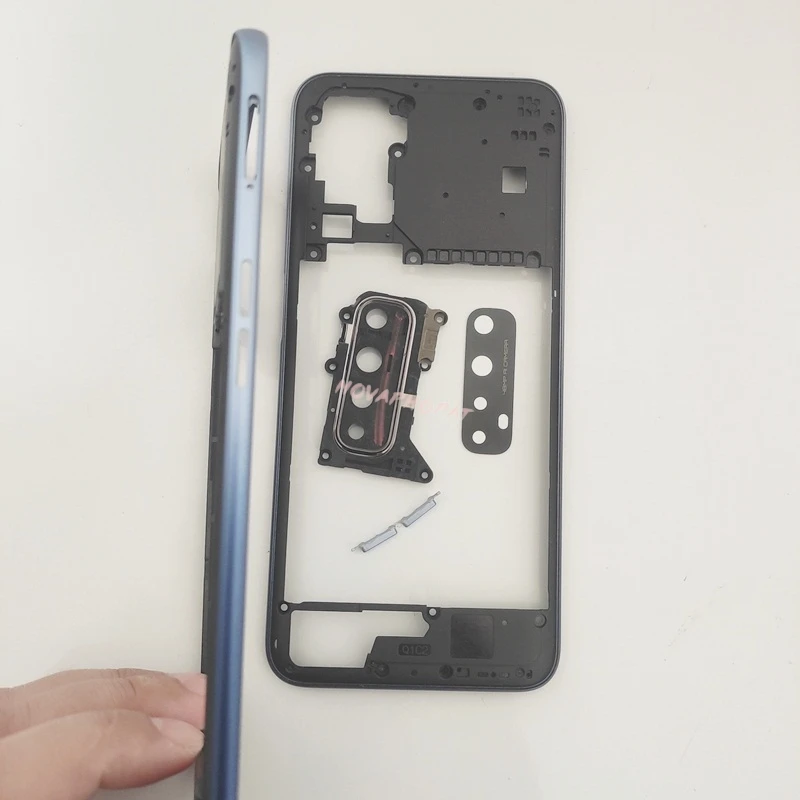 Фото Задняя крышка корпуса (дверца) для Oppo Realme 7 4G RMX2151 с рамкой LCD, боковыми кнопками громкости и линзой камеры №3