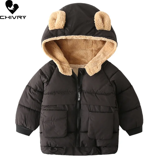 Kids Cotton Clothing Thickened Down Parka Girls Jacket Baby Children Winter Warm Coat Zipper Hooded Costume Boys Outwear Clothes 1