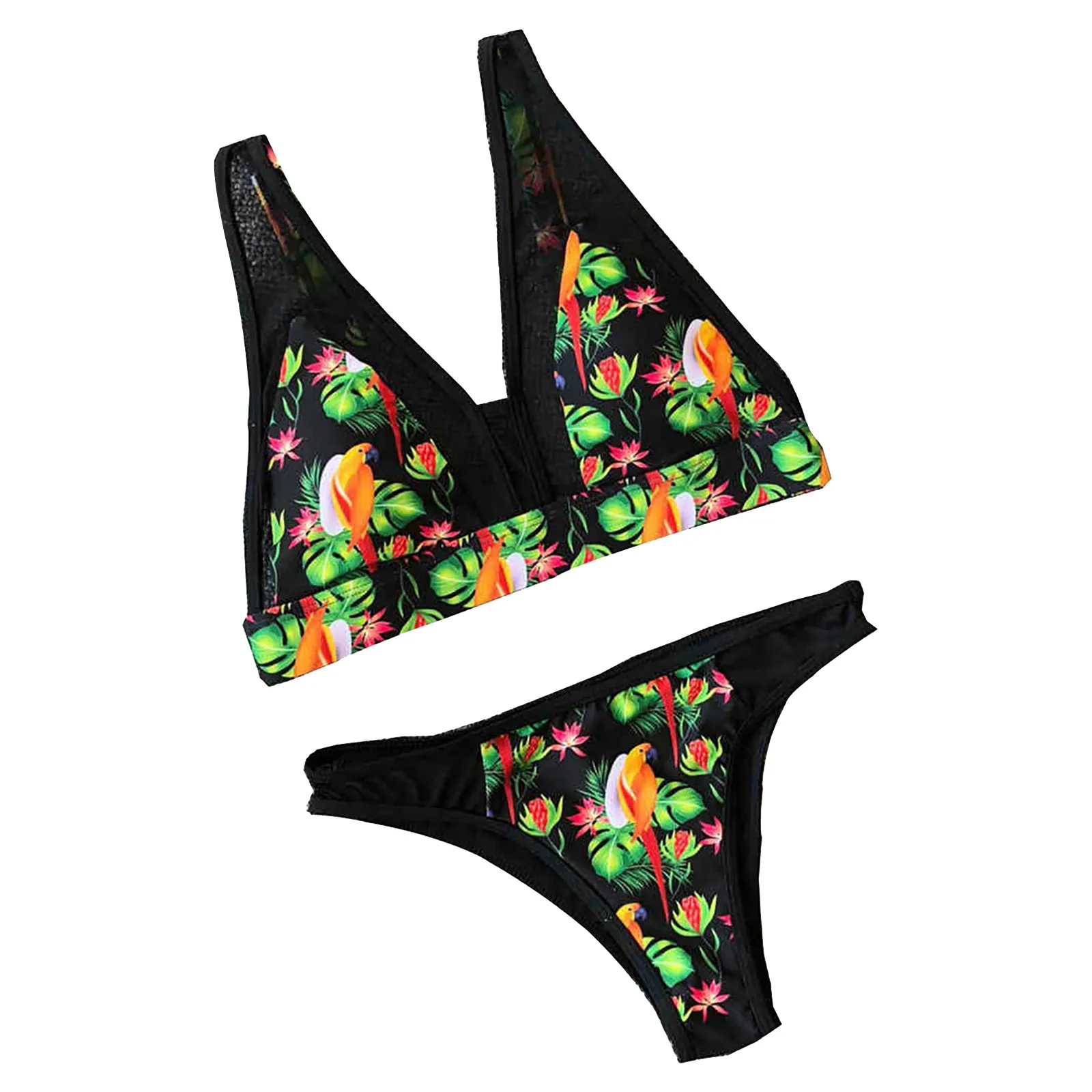 

swimwear swimsuit padded Women's bikini split print push-up bra beach set S-XL Intimates Women's tube top