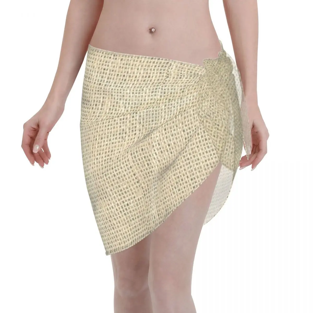 

Sexy Women Chiffon Swimwear Pareo Rustic Burlap Beach Cover Up Wrap Skirt Abstract Stripes Beach Wear Swimsuit Bikini Cover Ups