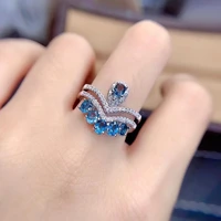 meibapj natural london blue topaz ring for women real 925 sterling silver fine party jewelry
