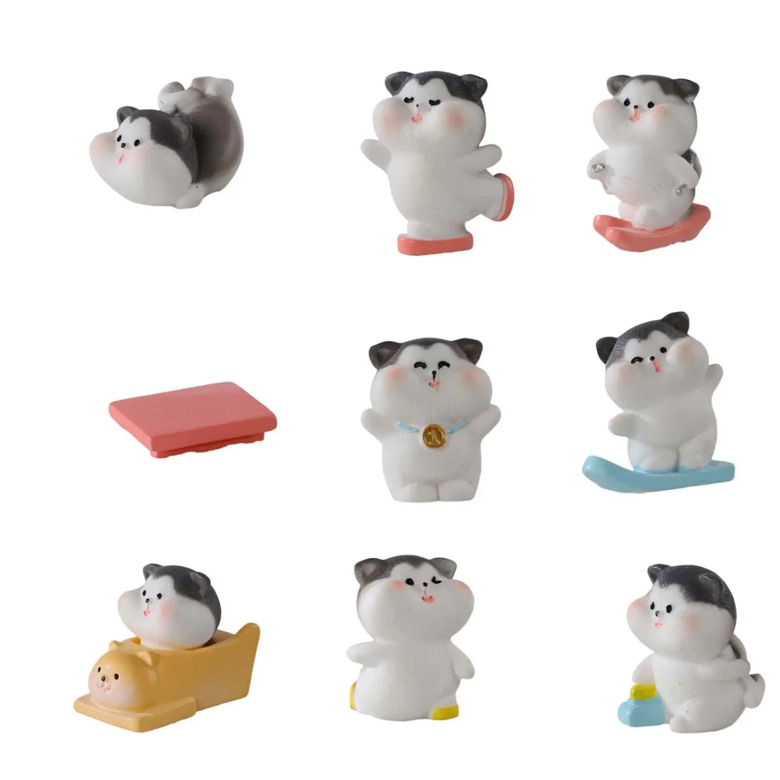 

9 шт., миниатюрные фигурки кошек в виде ландшафта