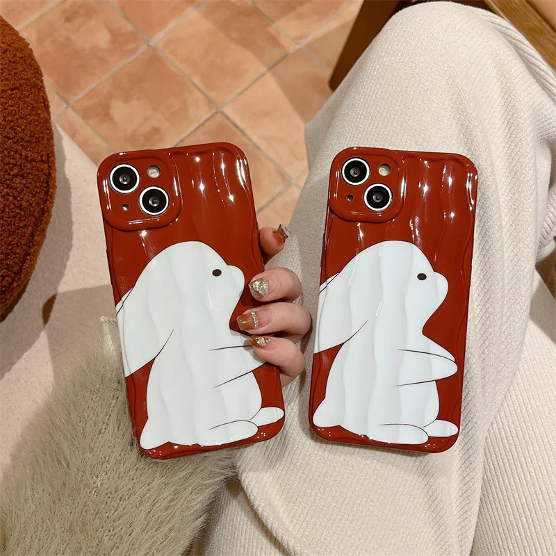 

2022 New Arrival Fashion Simplicity Standing Rabbit Mobile Phone Case for IPhone11 12 13 14 Pro Max Plus Cute Cover