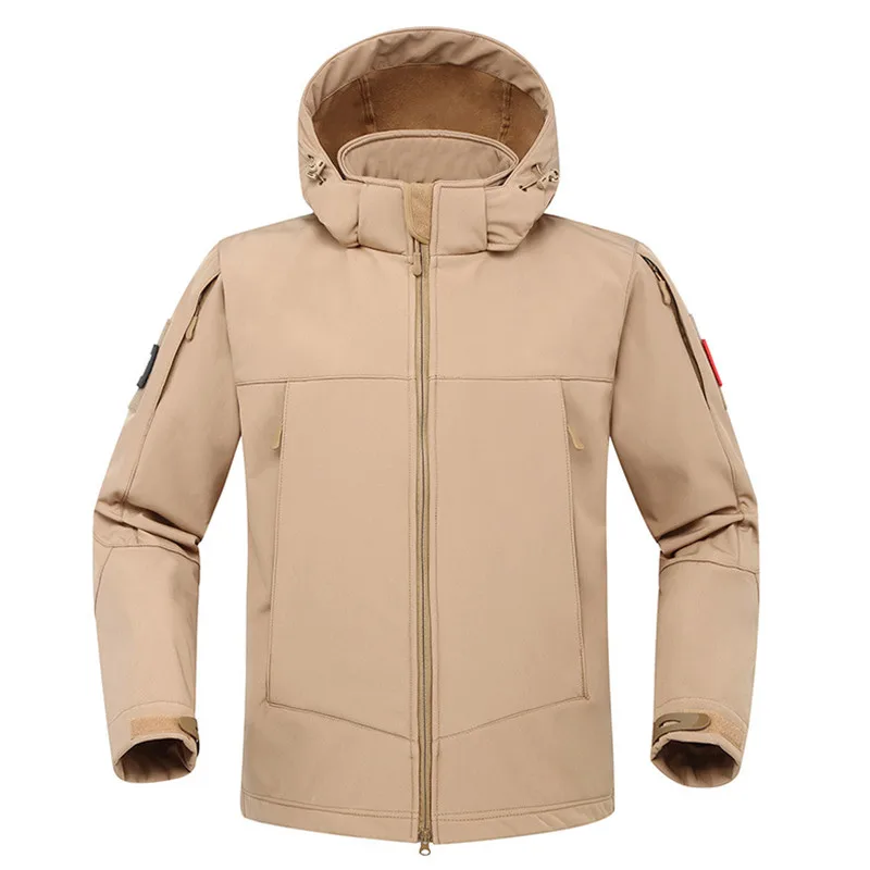 

Куртка мужская тактическая водонепроницаемая, флисовая ветровка с капюшоном, в стиле милитари, для походов и охоты, пальто, Осень-зима