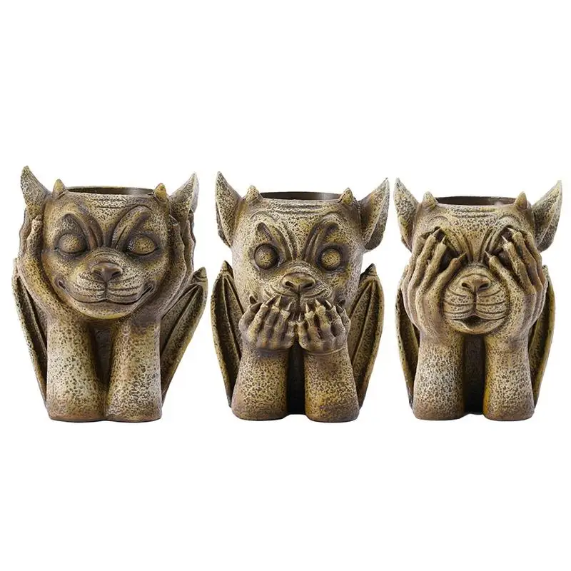 

Succulent Plant Pots Succulent Flowerpots Desktop Decoration Anime Groot Flower Pot No Evil Mini Planter Ornament garden tool