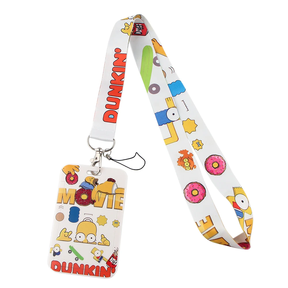 

BG1999 Cute Donut Funny Cartoon Neck Strap Lanyards for Key ID Card Gym Cell Phone Strap USB Badge Holder Rope Pendant Key Chain