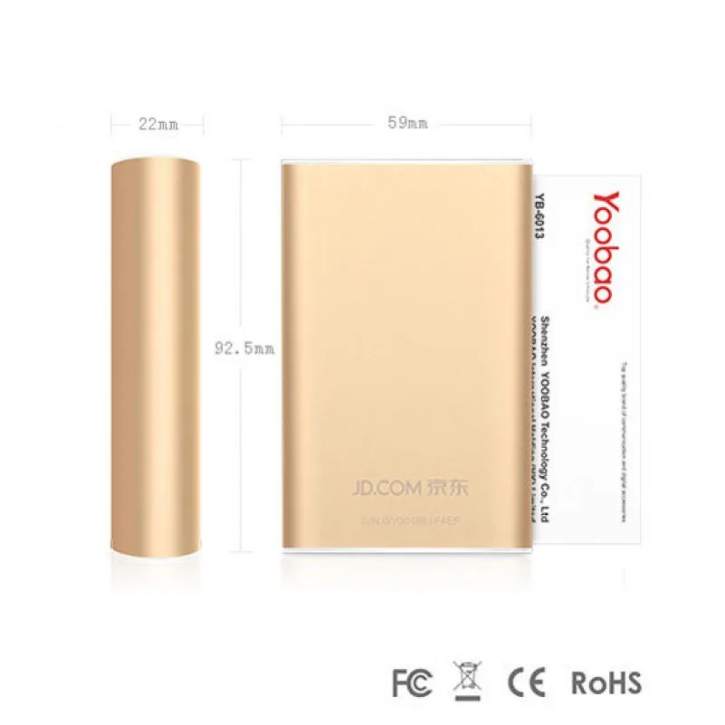 Универсальный внешний аккумулятор Yoobao S3 YB6023 Power Bank Powerbank 6000 mAh (золотой)|Внешние
