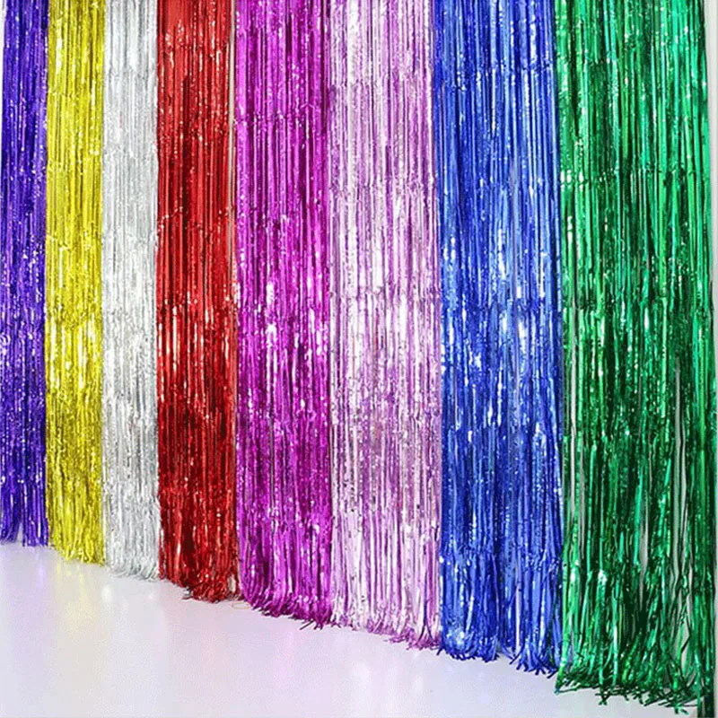 

10Pcs Wedding Gifts Decoration Party Supplies Bright Rain Silk Curtain Metal Foil Drizzle Birthday Balloon Photo Background Wall