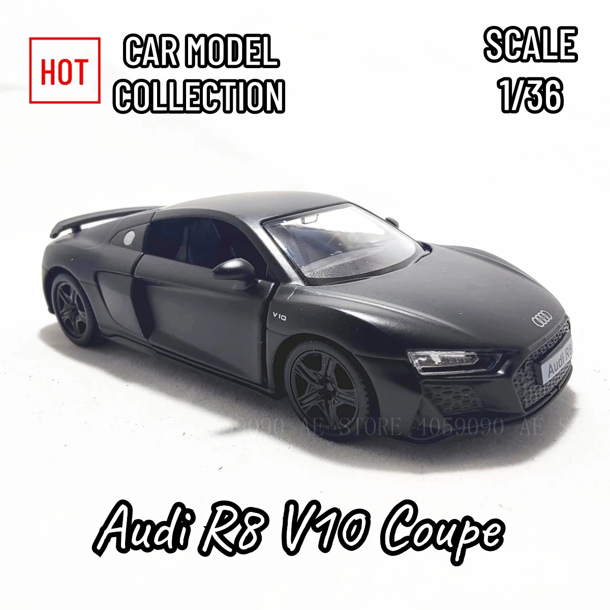 Модель автомобиля Audi R8 V10 металлическая литая в масштабе 1:36