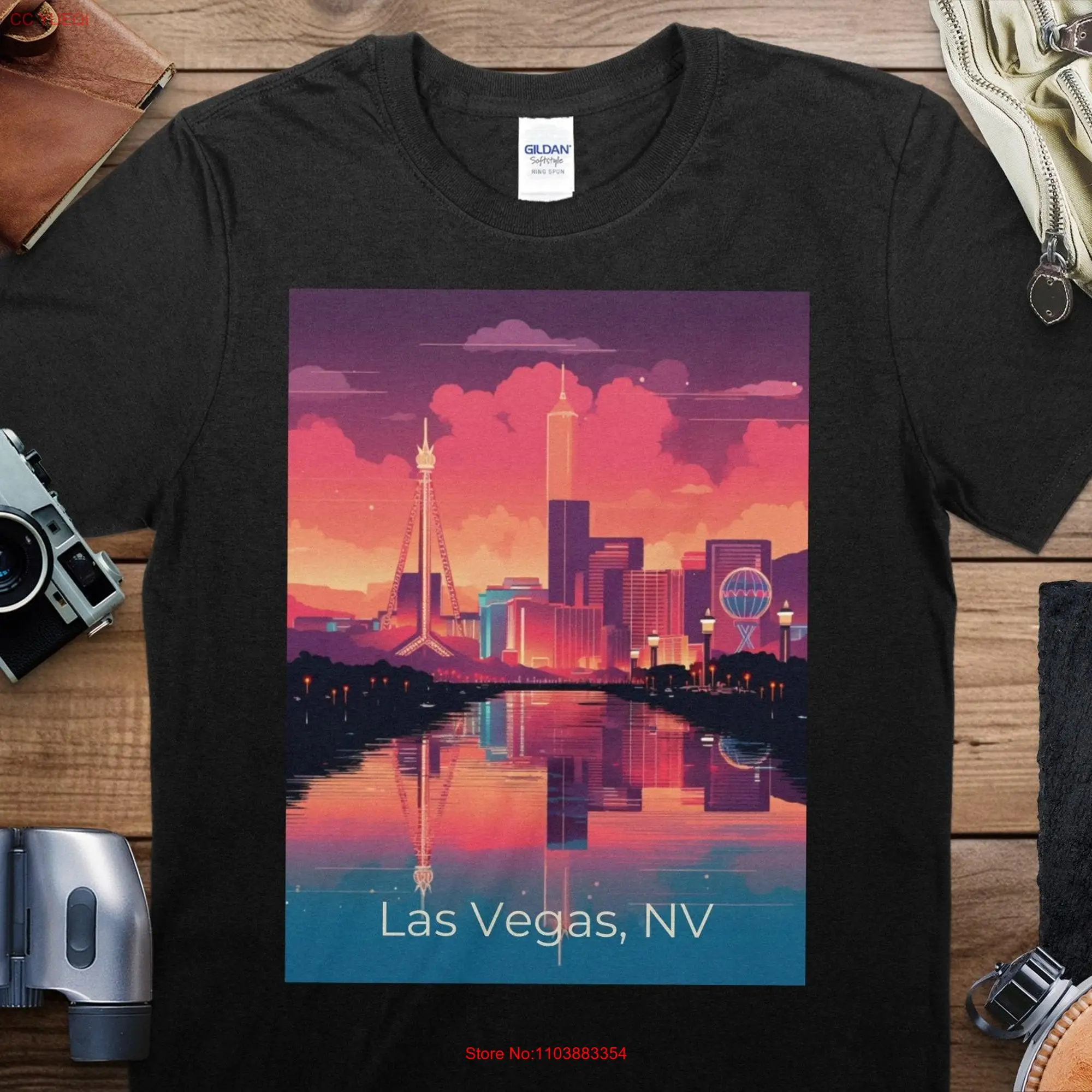 Винтажная Футболка Лас Вегас NV 4 с длинным или коротким рукавом для путешествий
