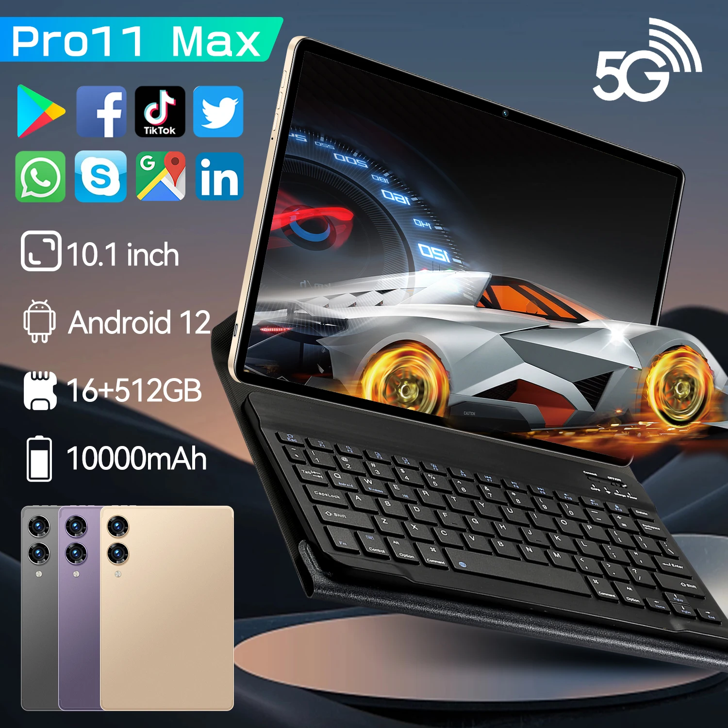 

New Original tablet android 2023 Pro11 Max 16G+1TB tablet pad 10.1inch PC Tablets 10000mAh PC Tablets Global 5G Dual SIM Card