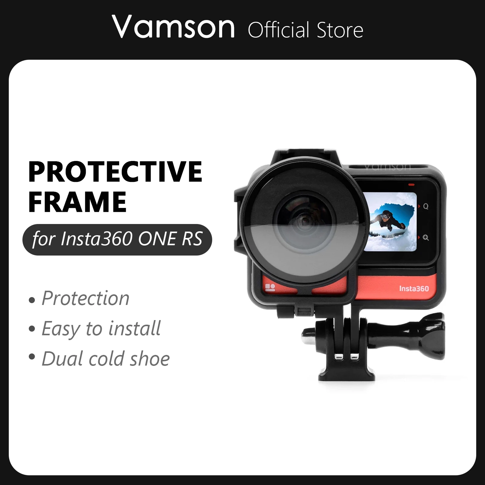 

Аксессуары для камеры Vamson для Insta360 ONE RS защитная рамка чехол с двойным объективом защита для объектива камеры Insta360 аксессуары VP724