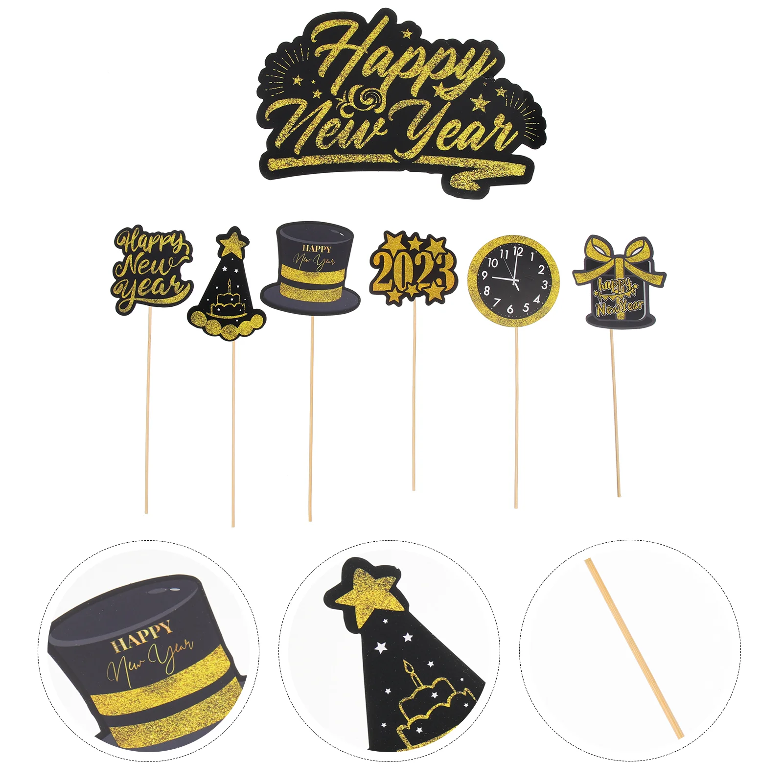 

New Year Cupcake Party Toppers Decoration Happy Picks Cake Decor Decorations Years Graduation Favors Suppliescheers Desserteve