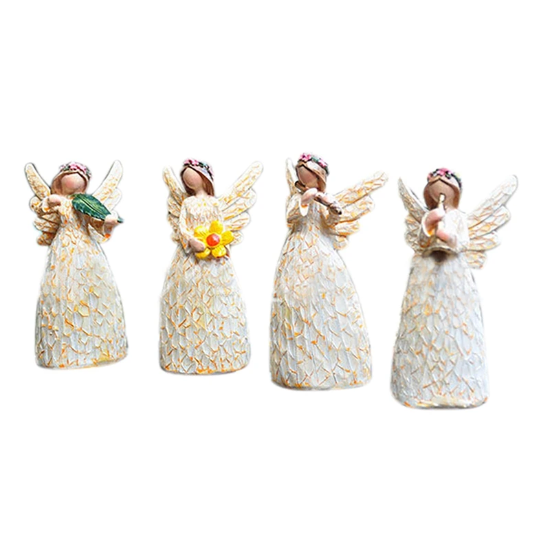 

4Pcs Flower Fairy Angel Garden Decoration Ornament Angel Figurine Resin Garden Home Decor Accessory Valentine's Day Gift