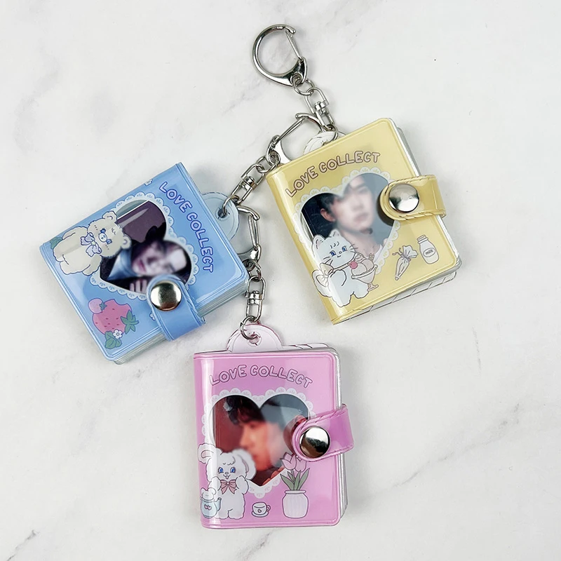 

Mini Photo Album Keychain Small Instant Picture Albums Pendant ID Photo Storage Interstitial Pocket Keyring Lover Memory Gift