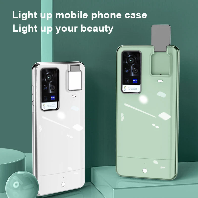 

Для Samsung Galaxy S21 Ультра чехол с заполняющим светом селфи красота кольцо свет Светодиодная Вспышка телефонные чехлы для Samsung S20 Plus S21 крышка