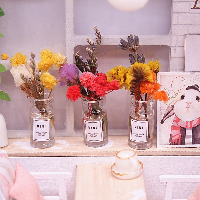 

1:12 миниатюрная стеклянная бутылка для кукольного домика, пробковая крышка, крошечная модель, украшение для кукольного домика, аксессуары д...