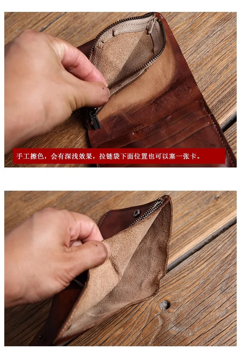 PNDME simple vintage first layer leather men's short wallet casual luxury high-quality genuine leather student money coin purse