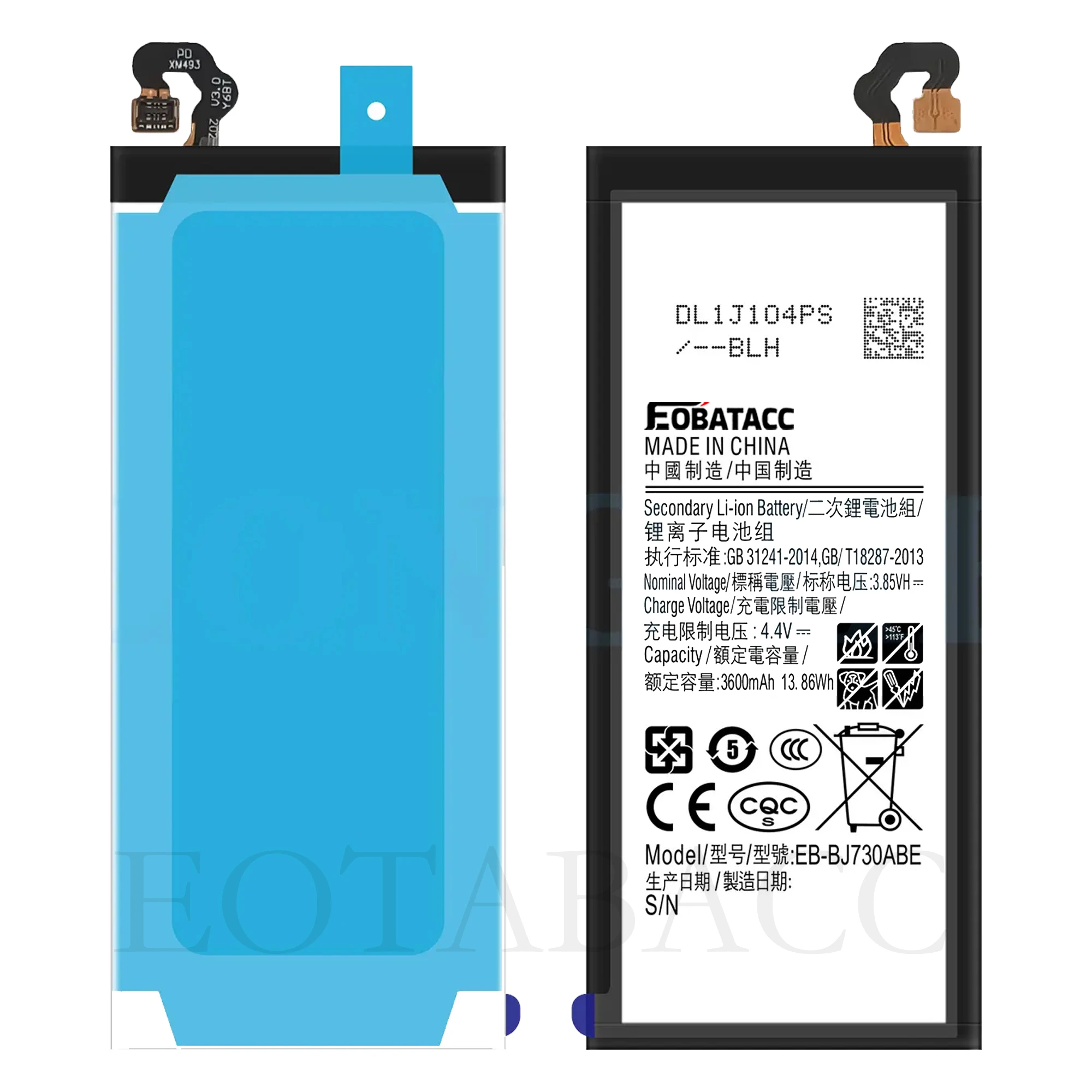 EOTABACC Новый 100% высококачественный аккумулятор EB-BJ730ABE для мобильного телефона SAMSUNG