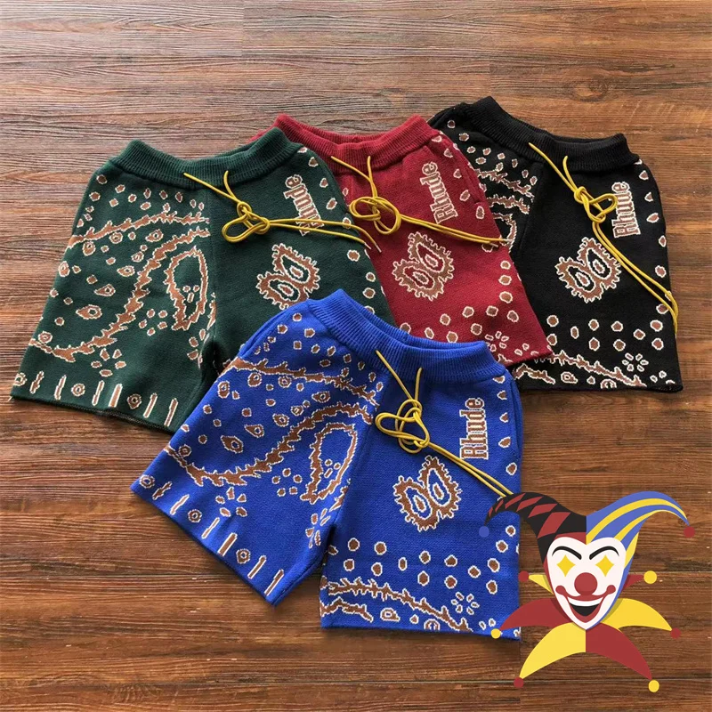 

Жаккардовые трикотажные шорты ревеня для мужчин и женщин, летняя верхняя версия, бриджи со шнурком