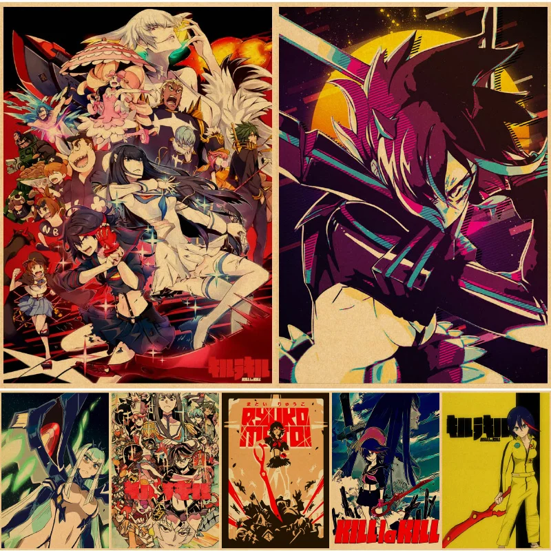 

Kill La Kill Anime Poster Kraft Retro Paper Poster Art Wall Bar Room Decoration home decor Painting